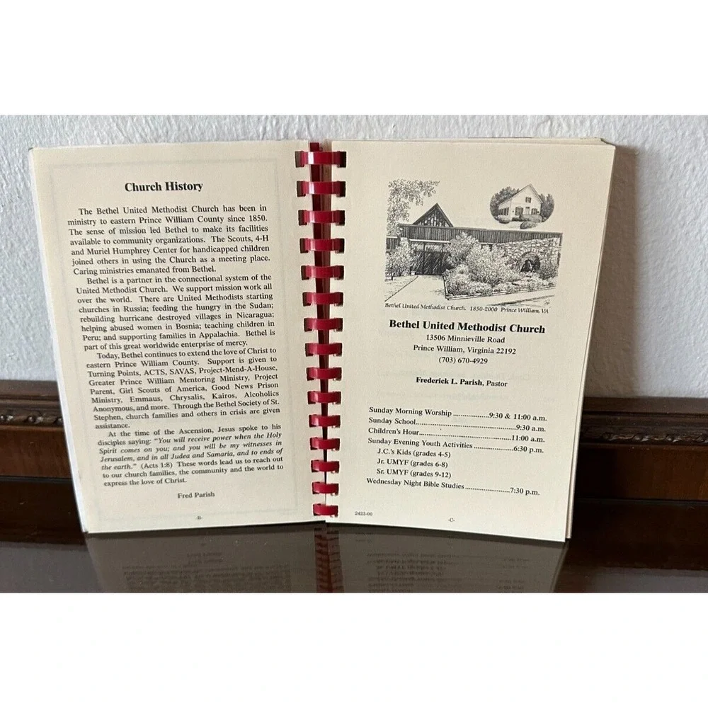 Vintage Bethel United‎ Methodist Church Prince William VA 2000 Cookbook